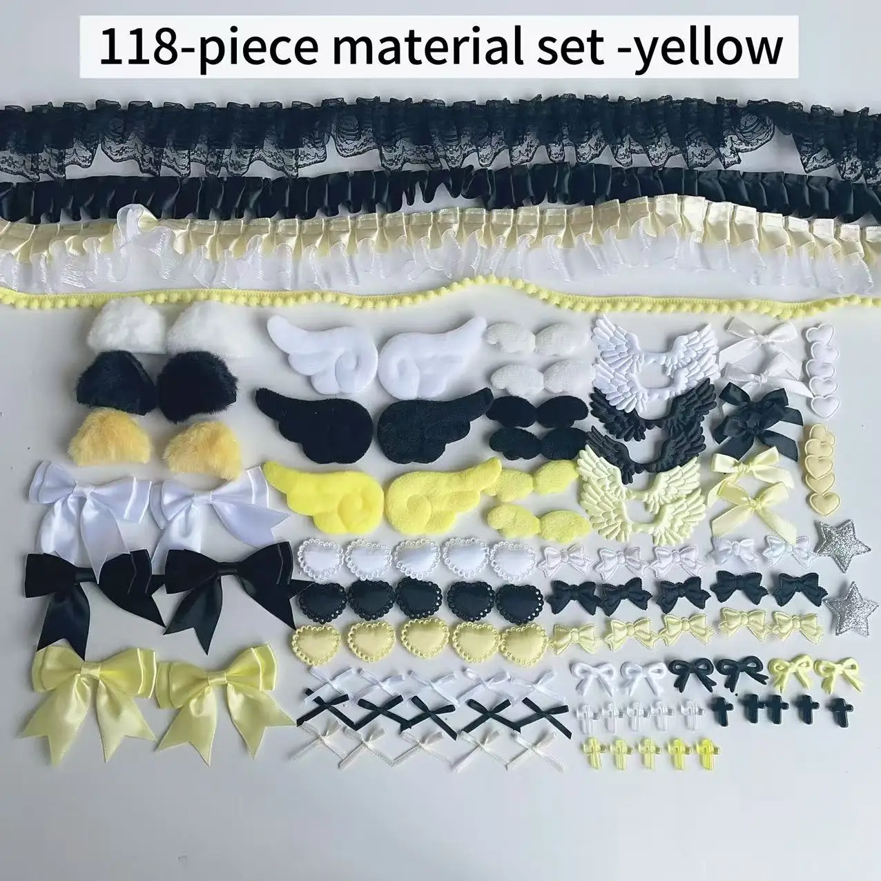118 Black Color Series Accessories Set Pink Lace Material Set Handmade DIY Accessories Pain Pack Material Pack thumbnail 4