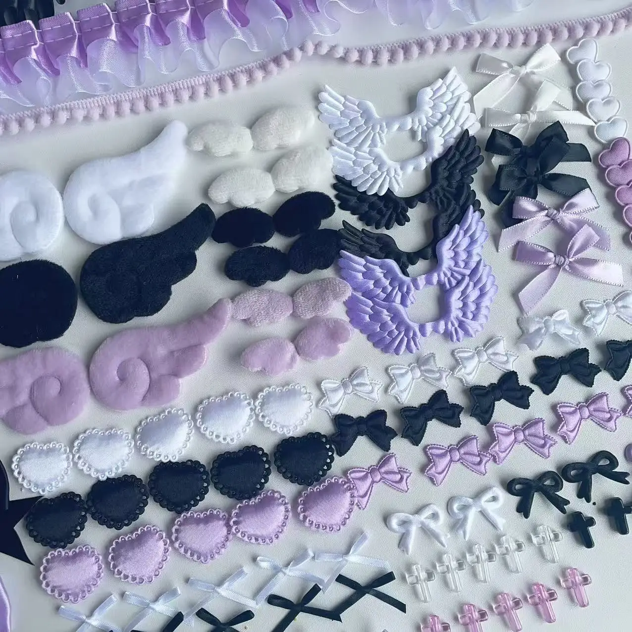 118 Black Color Series Accessories Set Pink Lace Material Set Handmade DIY Accessories Pain Pack Material Pack thumbnail 5