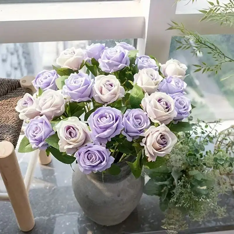 1/5/10/20pcs Roses Artificial Flowers Rose Flower Branch Artificial Red Roses Realistic Fake Rose for Wedding Home Decor thumbnail 5