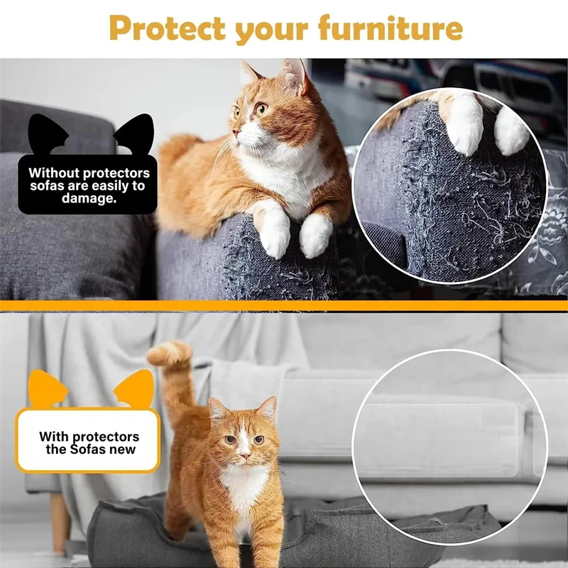 Cat Scratch Deterrent Tape Furniture Protectors From Cats Transparent Self-Adhesive Pet Training Tape for Sofa Furniture Sticker thumbnail 2