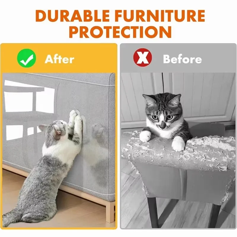 Cat Scratch Deterrent Tape Furniture Protectors From Cats Transparent Self-Adhesive Pet Training Tape for Sofa Furniture Sticker thumbnail 3