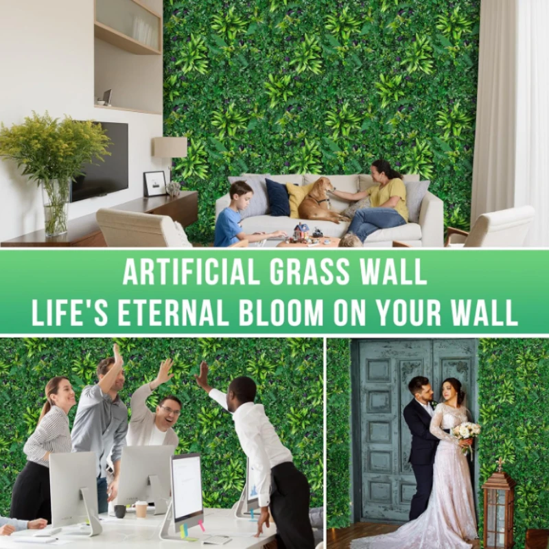 Artificial Plants Grass Wall Panel Boxwood Hedge for Indoor Outdoor Home Garden Vertical Decoration Fake Plant Grass Wedding thumbnail 6