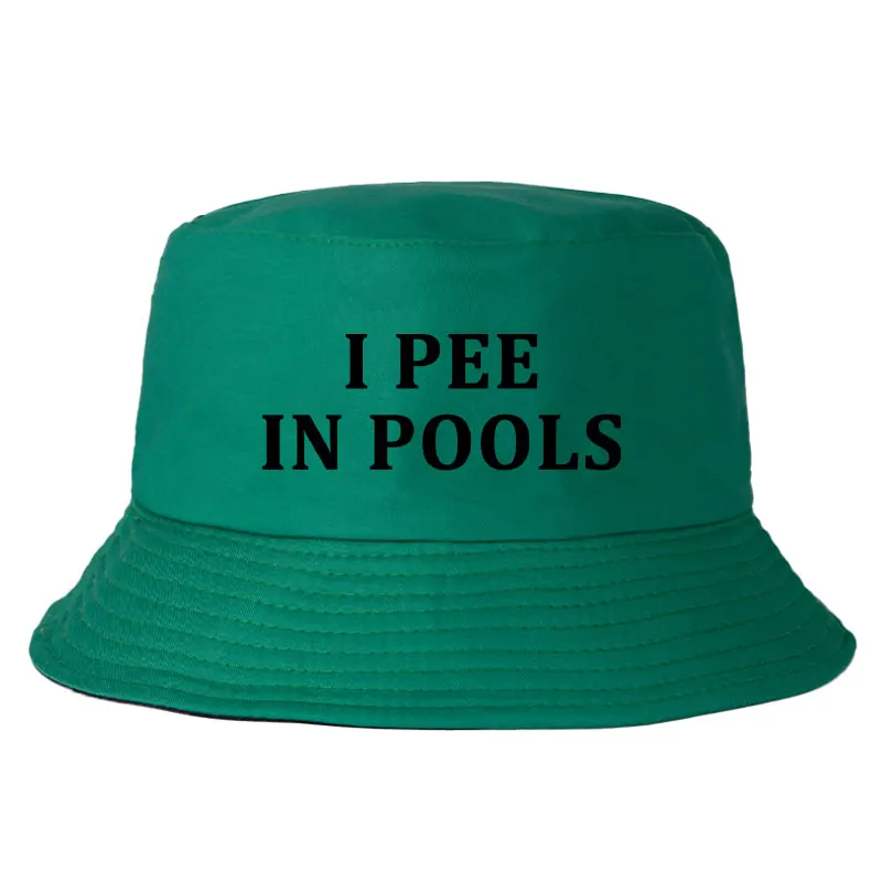 I Pee in Pools Bucket Hat Funny Cotton Summer Fisherman Cap for Men Women Swim Pool Party Beach Outdoor Sun Protection Hat thumbnail 3