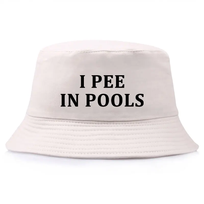 I Pee in Pools Bucket Hat Funny Cotton Summer Fisherman Cap for Men Women Swim Pool Party Beach Outdoor Sun Protection Hat thumbnail 4