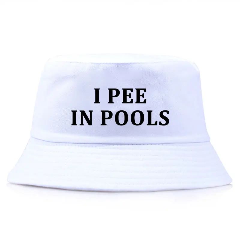 I Pee in Pools Bucket Hat Funny Cotton Summer Fisherman Cap for Men Women Swim Pool Party Beach Outdoor Sun Protection Hat thumbnail 2