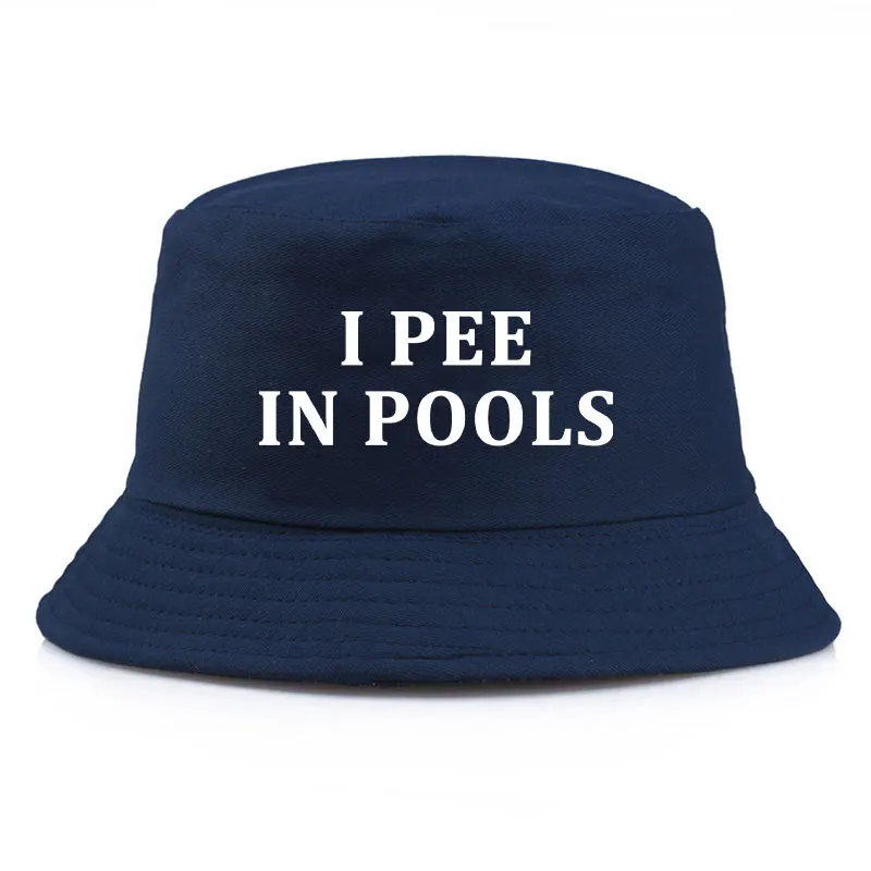 I Pee in Pools Bucket Hat Funny Cotton Summer Fisherman Cap for Men Women Swim Pool Party Beach Outdoor Sun Protection Hat thumbnail 5
