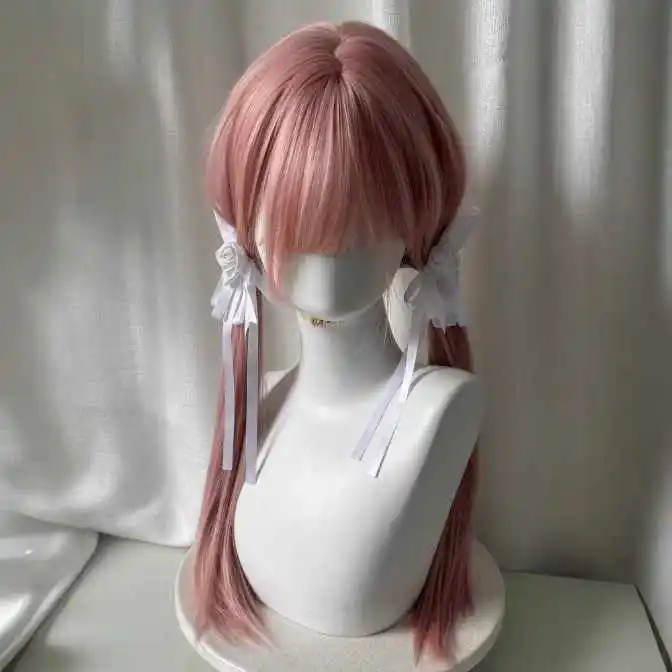 AOSIQUEEN Grapefruit Powder Wig Long Straight Synthetic Wig for Women Fashion Wig for for Daily Halloween Costume Party Cosplay thumbnail 5