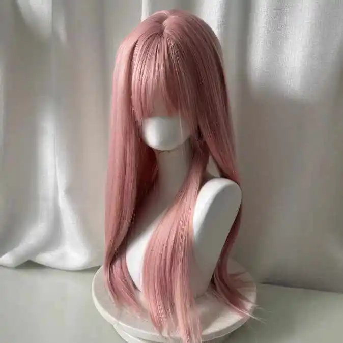 AOSIQUEEN Grapefruit Powder Wig Long Straight Synthetic Wig for Women Fashion Wig for for Daily Halloween Costume Party Cosplay thumbnail 4