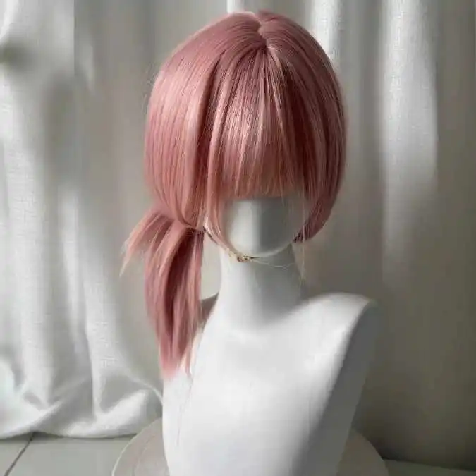 AOSIQUEEN Grapefruit Powder Wig Long Straight Synthetic Wig for Women Fashion Wig for for Daily Halloween Costume Party Cosplay thumbnail 6