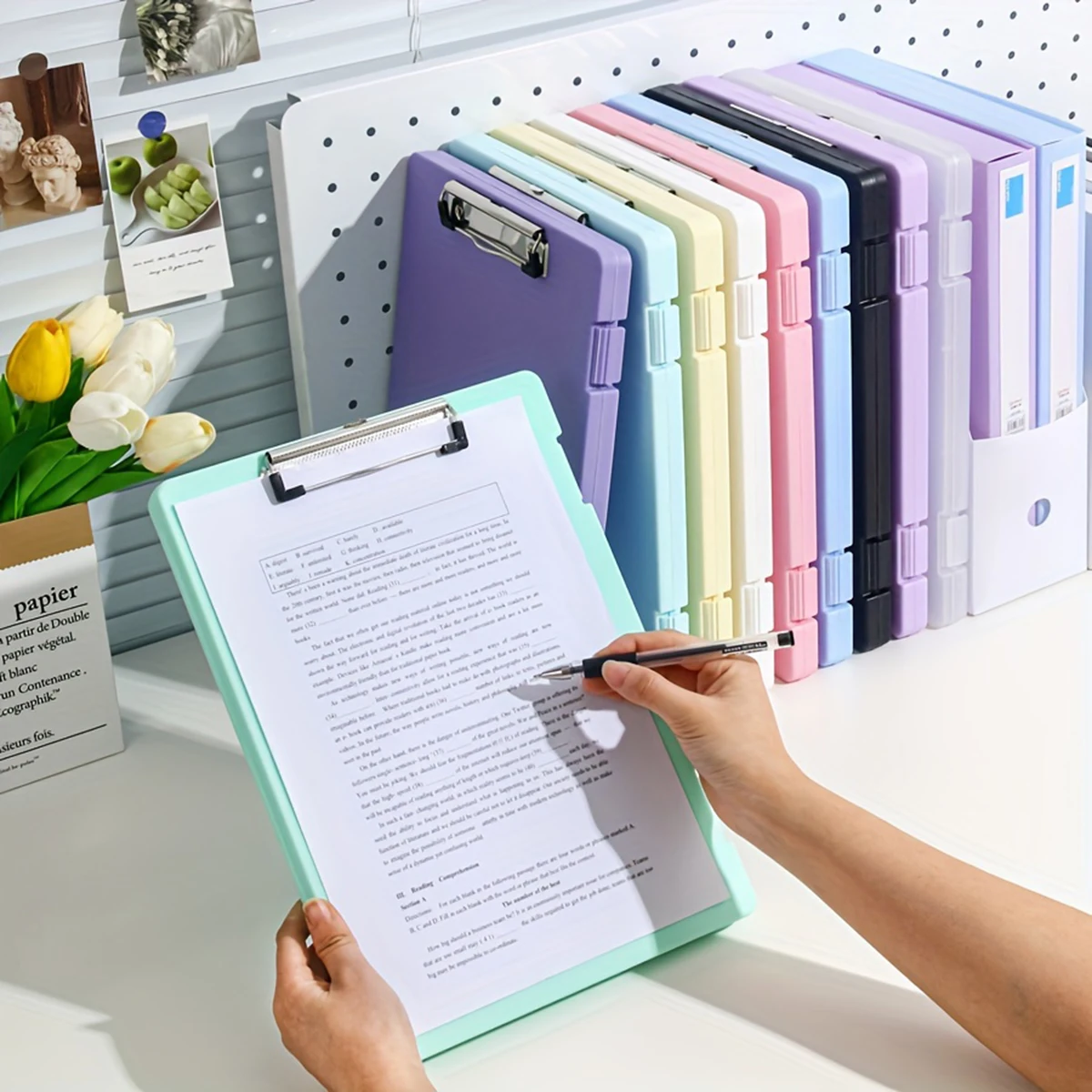 1pc A4 writing board file box, 2-in-1 A4 document and photo multifunctional storage box, portable organization tool for office thumbnail 4