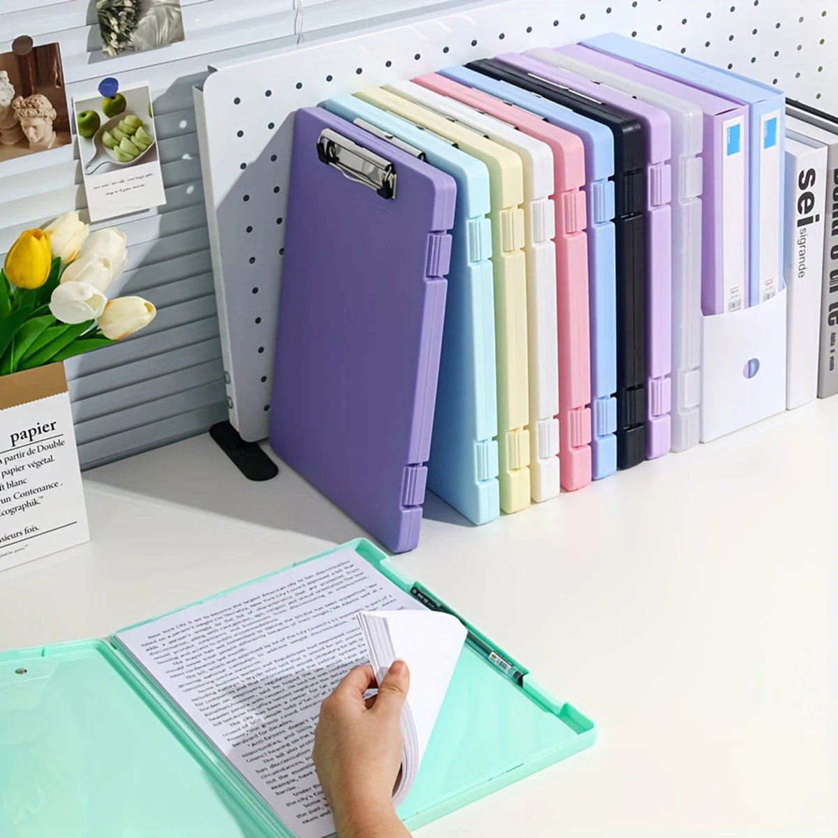 1pc A4 writing board file box, 2-in-1 A4 document and photo multifunctional storage box, portable organization tool for office thumbnail 6