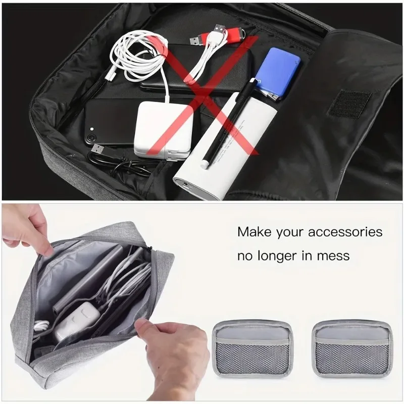 Waterproof Digital Accessories Storage Bag Large Capacity Portable Travel Carrying Organizer Bag for Mobile Phone USB Cable Band thumbnail 6