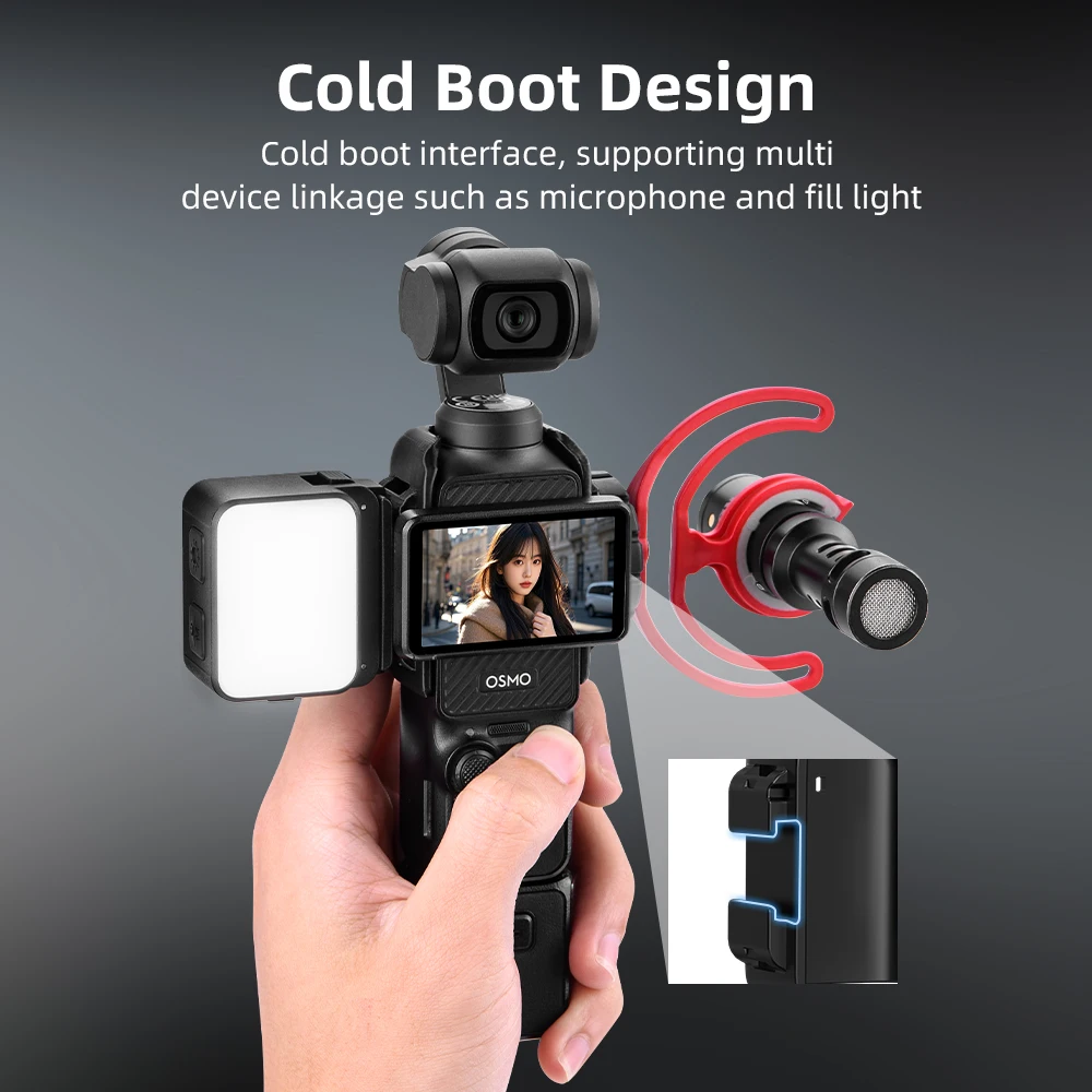 Flymile Fill Light for DJI Osmo Pocket 3 Accessories IPX4 Waterproof LED Video Light Lighting Magnetic Pocket 4 Selfie Light thumbnail 4