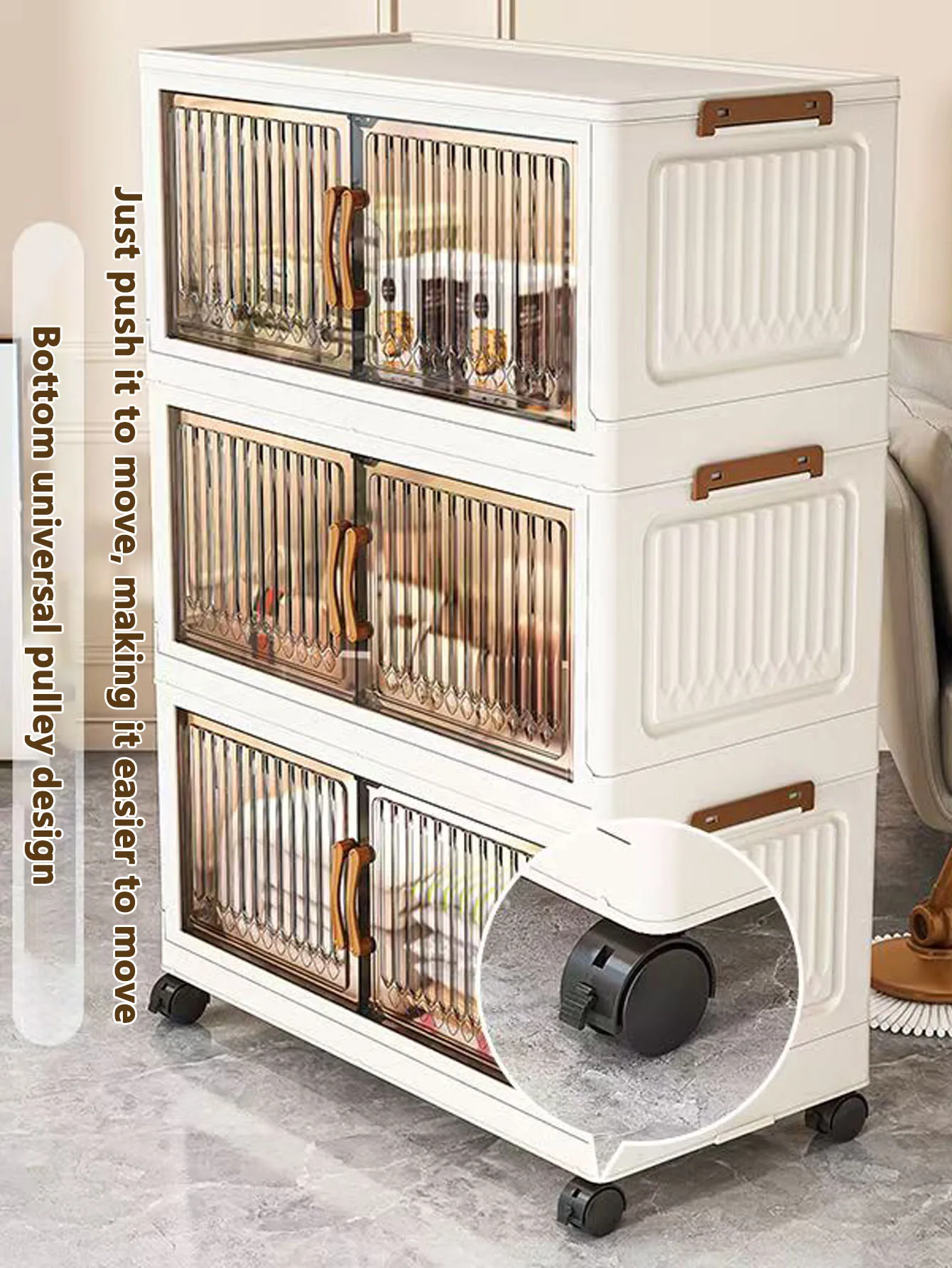 Clothing Storage Box, Large Capacity, Extra-Large Household Wardrobe, Quilt Plastic Organizer Box, Clothing Folding Cabinet, Storage Cabinet thumbnail 5
