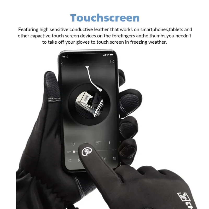Winter Gloves Waterproof Thermal Touch Screen Thermal Windproof Warm Gloves Cold Weather Running Riding Sports Hiking Ski Gloves thumbnail 2