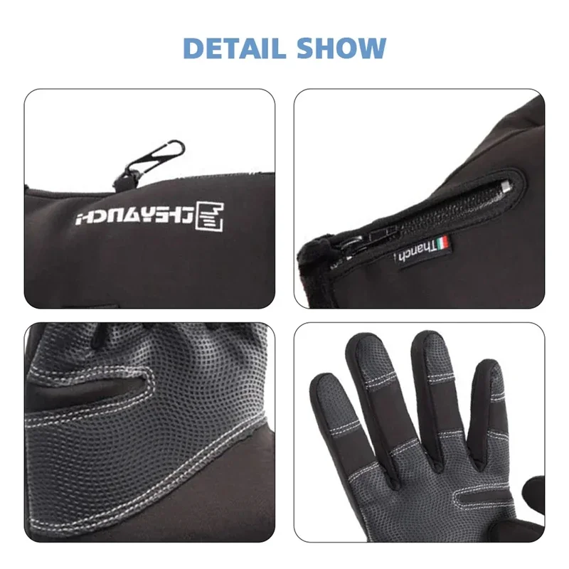 Winter Gloves Waterproof Thermal Touch Screen Thermal Windproof Warm Gloves Cold Weather Running Riding Sports Hiking Ski Gloves thumbnail 5