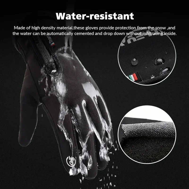 Winter Gloves Waterproof Thermal Touch Screen Thermal Windproof Warm Gloves Cold Weather Running Riding Sports Hiking Ski Gloves thumbnail 3