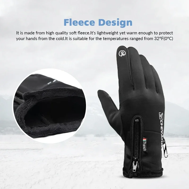 Winter Gloves Waterproof Thermal Touch Screen Thermal Windproof Warm Gloves Cold Weather Running Riding Sports Hiking Ski Gloves thumbnail 6
