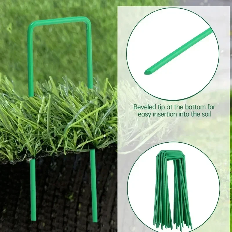Heavy Duty Galvanized Steel Garden Stakes U-type Staples Securing Pegs Landscape Spike Fabric Netting Ground Nail Sod Pins thumbnail 4