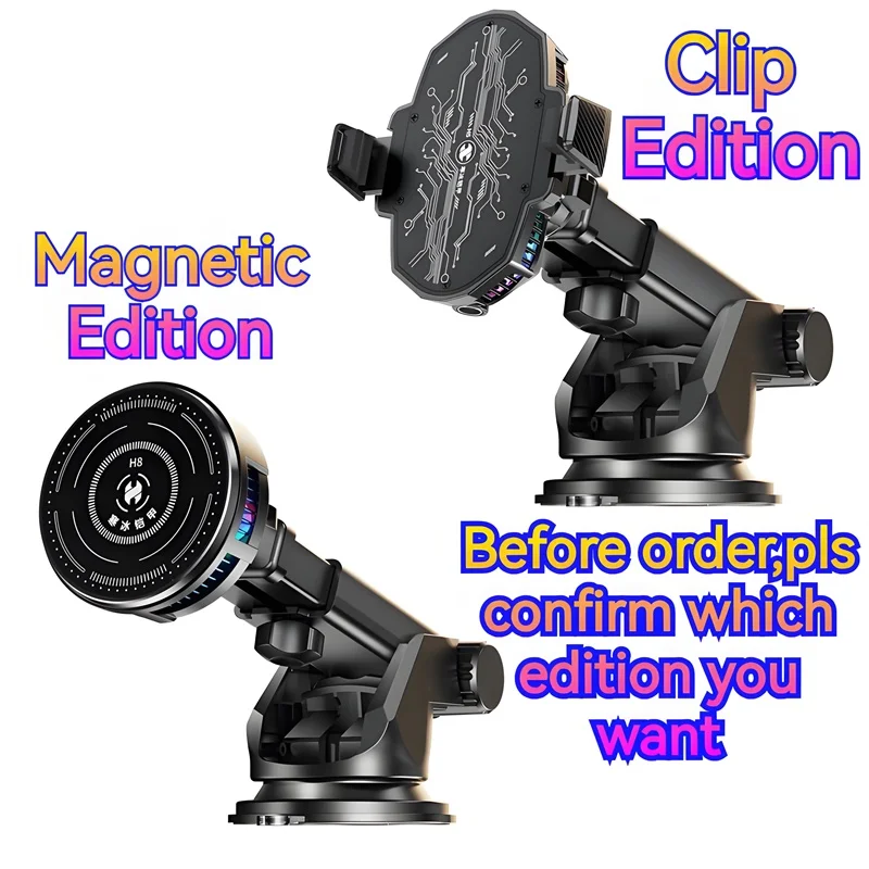Universal Car Suction Cup Magnetic Semiconductor Cooling Phone Mount RGB Light 3 Level Adjustable for iPhone 16 15 14 13 Samsung thumbnail 3