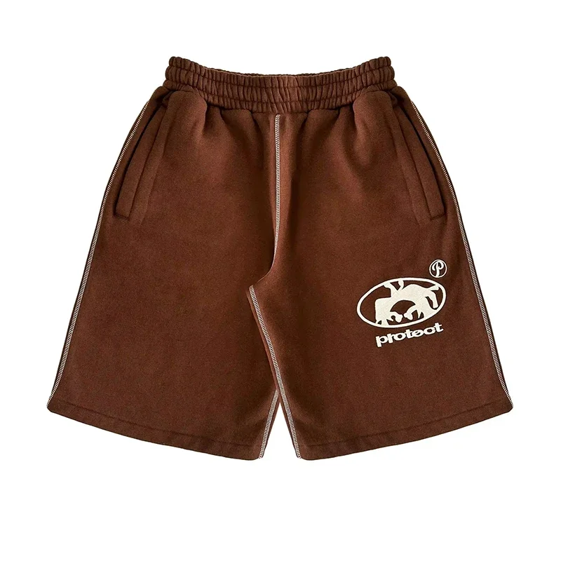 Summer Men Grey Cotton Y2K Hiphop Streetwear Shorts European Street Style Trendy Baggy Casual Cargo Urban Casual Wear Fashion thumbnail 4