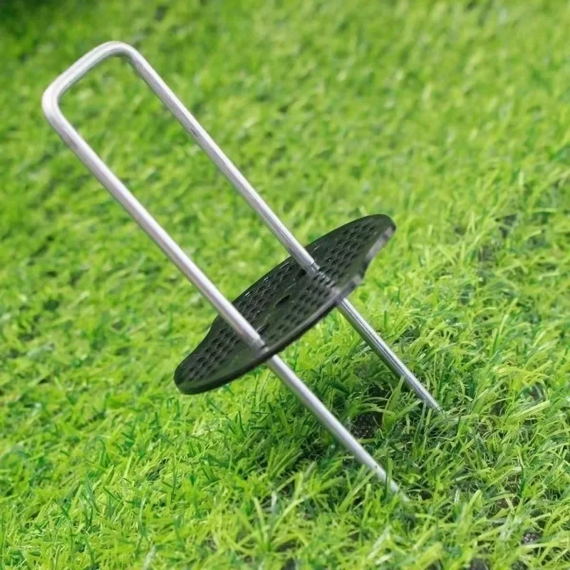 U-type Garden Staples Heavy-duty Fence Tubing Stakes Sod Pins Galvanized Landscape Spike for Holding Lawns Barrier Ground Nail thumbnail 2