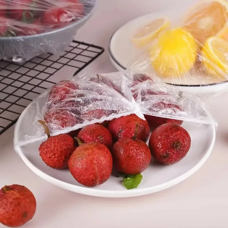 500/10PCS Disposable Food Keeping Film Kitchen Food Storage Covers Bags for Bowls Elastic Plate Plastic Lid Covers Vacuum Bags thumbnail 2