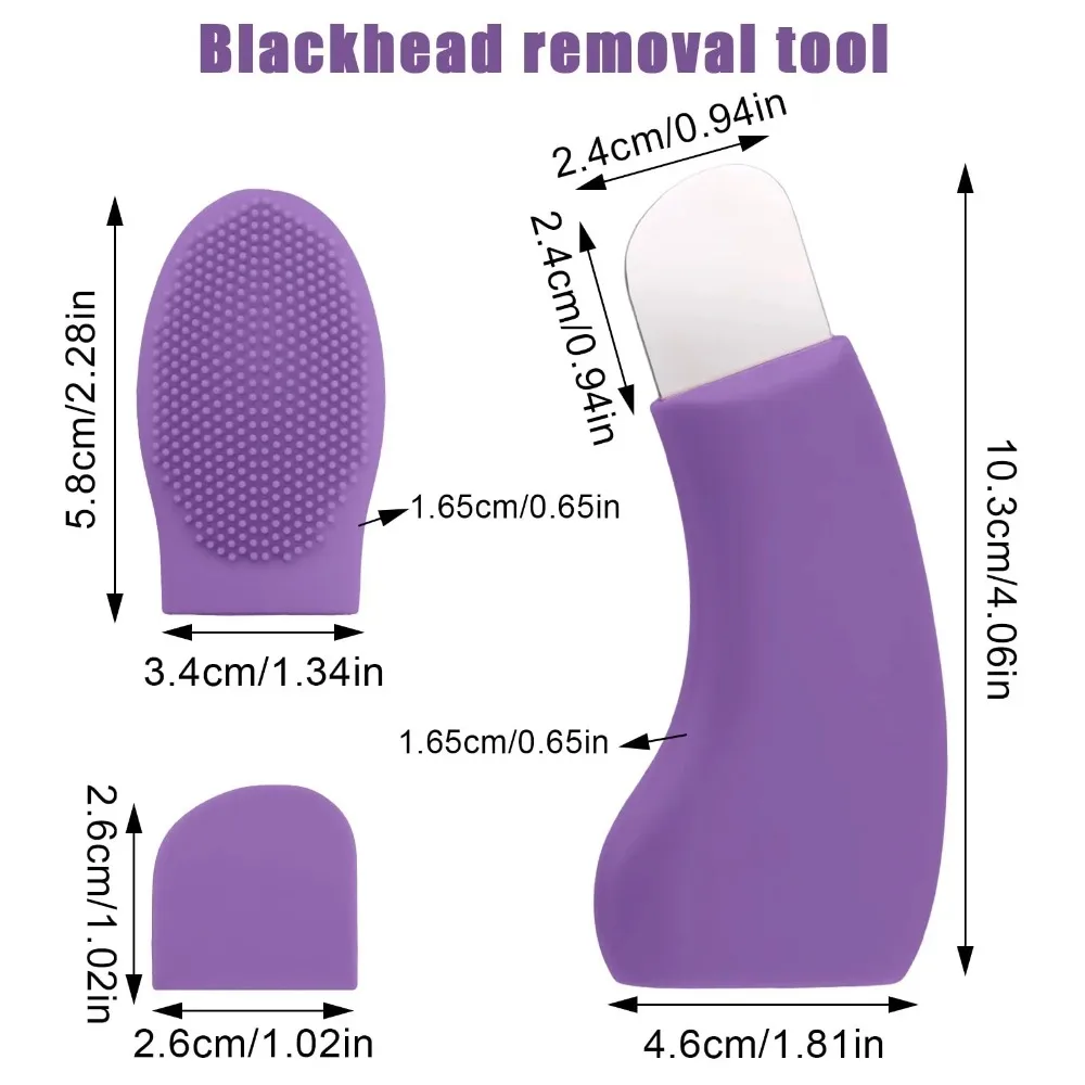 2 in 1 Facial Blackhead Removal Tool Silicone Face Scraper for Deep Cleansing Face Spatula Nose Whitehead Remover Skin Care Tool thumbnail 6