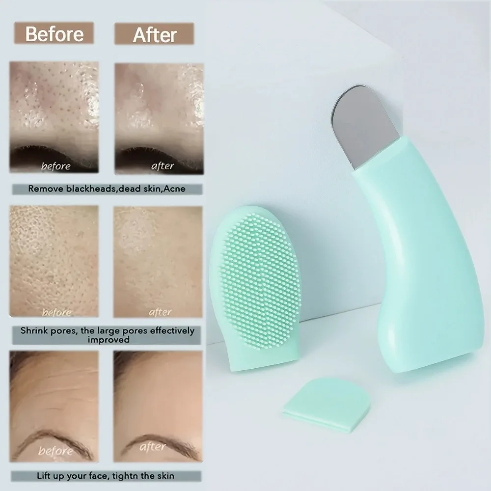 2 in 1 Facial Blackhead Removal Tool Silicone Face Scraper for Deep Cleansing Face Spatula Nose Whitehead Remover Skin Care Tool thumbnail 3