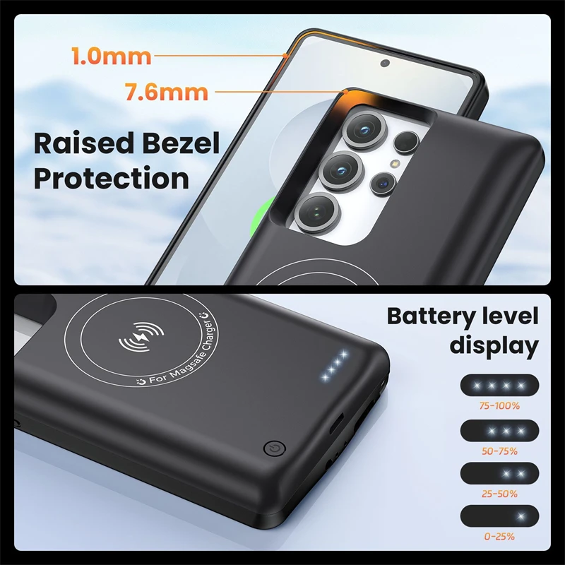 10000mAh Macsafe Charger Wireless Battery Charger Case for Samsung S22 S23 S24 S25 Ultra Plus Cover Mobile Phone Power Bank thumbnail 2
