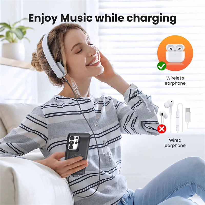 10000mAh Macsafe Charger Wireless Battery Charger Case for Samsung S22 S23 S24 S25 Ultra Plus Cover Mobile Phone Power Bank thumbnail 6