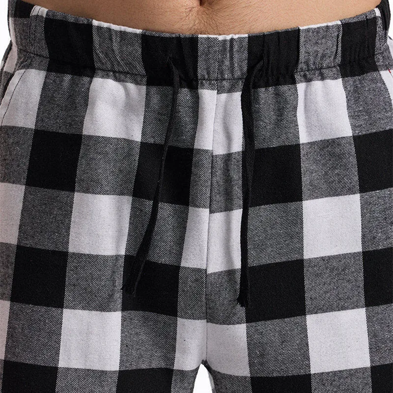 2025 New Men's Plaid Pants Black / Red Fashion Homme Daily Casual Loose Trousers thumbnail 6