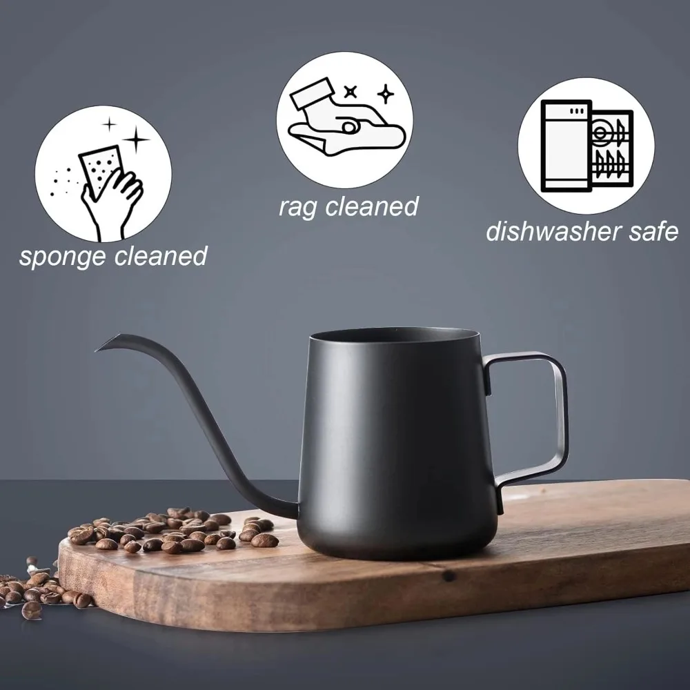 Pour Over Kettle Gooseneck Spout Coffee Tea Pot 12OZ for Coffee Maker Carafe, Camping Coffee Pot for Travel Coffee Maker Outdoor thumbnail 5