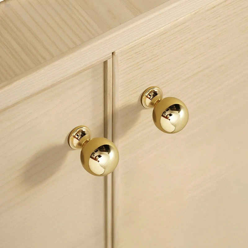 Luxury cabinet door handles, French-style cabinet and drawer single-hole knobs, electroplated gold pulls, furniture accessories thumbnail 2
