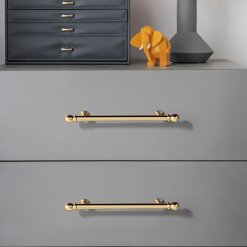 Luxury cabinet door handles, French-style cabinet and drawer single-hole knobs, electroplated gold pulls, furniture accessories thumbnail 5