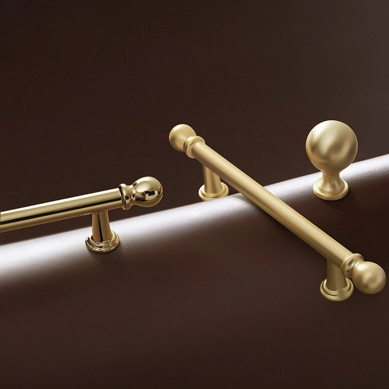 Luxury cabinet door handles, French-style cabinet and drawer single-hole knobs, electroplated gold pulls, furniture accessories thumbnail 3