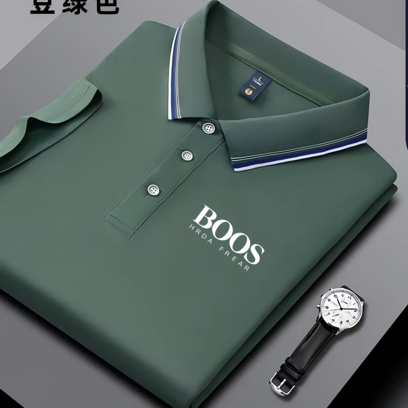 Embroidered New Men's Business Casual Short Sleeved Polo Shirt, Fashionable, Breathable, Comfortable and Versatile Top thumbnail 5
