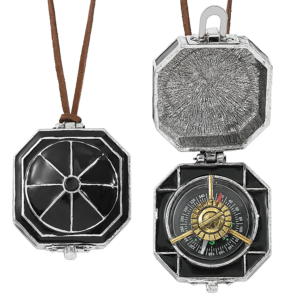 Jack Sparrow Box Compass Pendant Necklace Unisex Wanderlust Themed Cosplay Jewelry Choker for Men And Women