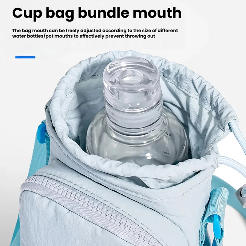 Small Water Bottle Carrier Bag with Adjustable Shoulder Strap Convenient Outdoors Water Bottle Pouch with Phone Pocket thumbnail 4