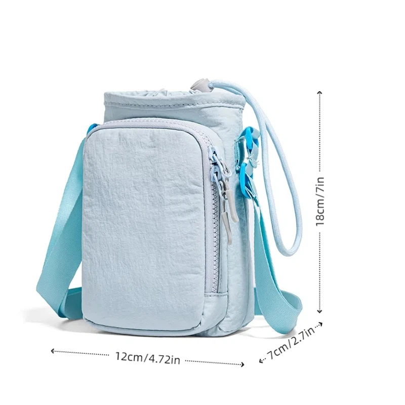 Small Water Bottle Carrier Bag with Adjustable Shoulder Strap Convenient Outdoors Water Bottle Pouch with Phone Pocket thumbnail 6