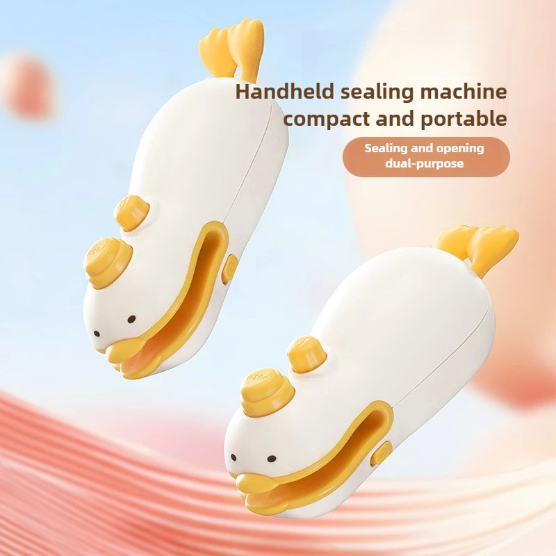 Cute Duck Handheld Vacuum Sealer Rechargeable Magnetic Bag Sealer for Freshness Portable Easy Use Kitchen Gadget 2 in 1 Mini thumbnail 5