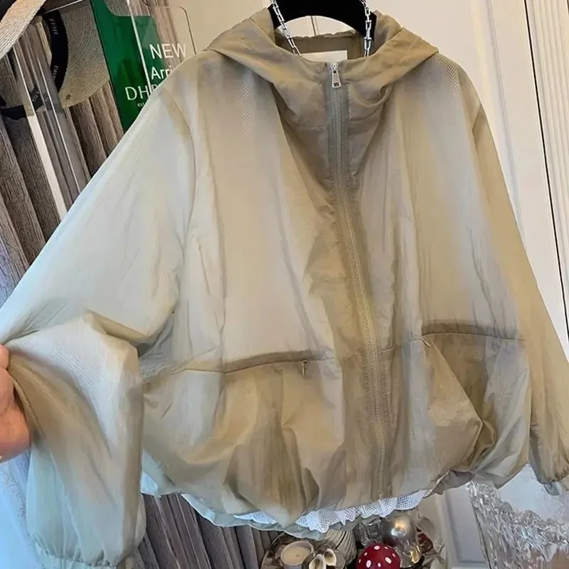 2025 New Sun Protection Clothing Women's Summer Thin Coat Anti-Ultraviolet Breathable Shirt Hooded Windbreaker Female Jacket thumbnail 3