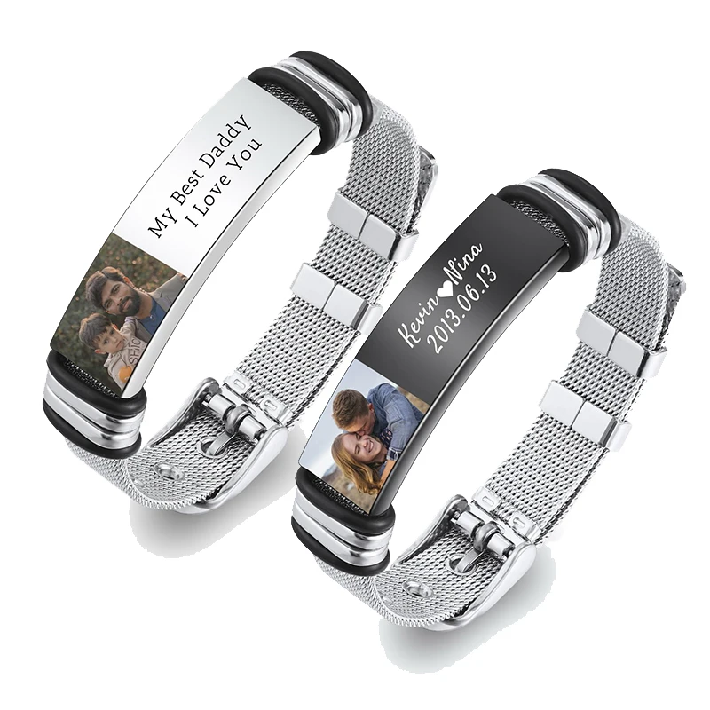 Custom Photo text Bracelet Personalized Picture text Bracelet Memorial Bracelets Custom Family Friends photos Gift for Men Women
