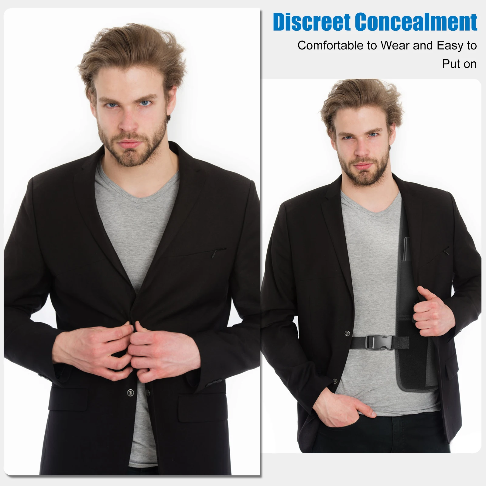 Pistol Shoulder Holster Concealed Carry Holster Underarm Hidden Chest Holster Gun Holster Anti-theft Phone Bag Outdoor Hunting thumbnail 3