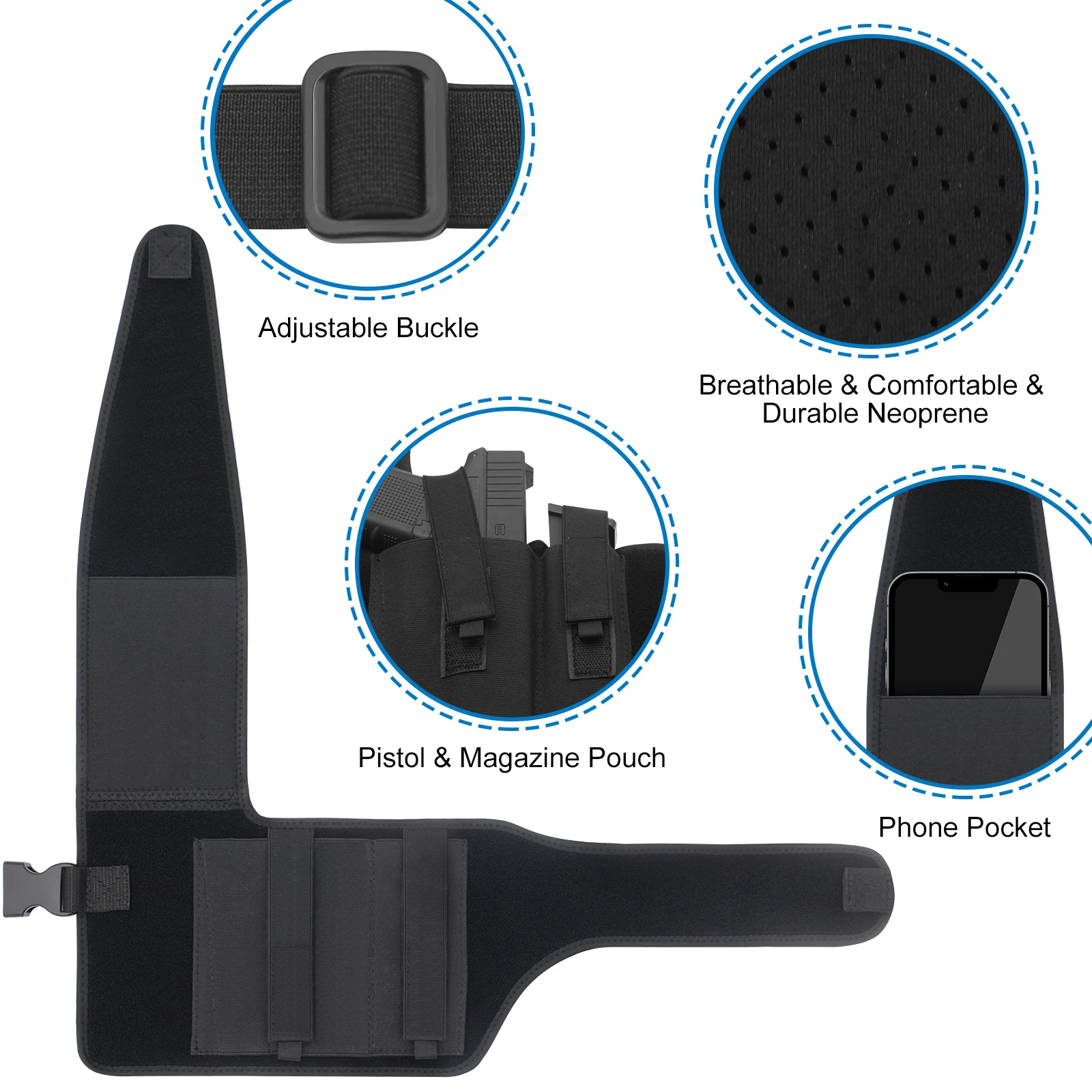 Pistol Shoulder Holster Concealed Carry Holster Underarm Hidden Chest Holster Gun Holster Anti-theft Phone Bag Outdoor Hunting thumbnail 2