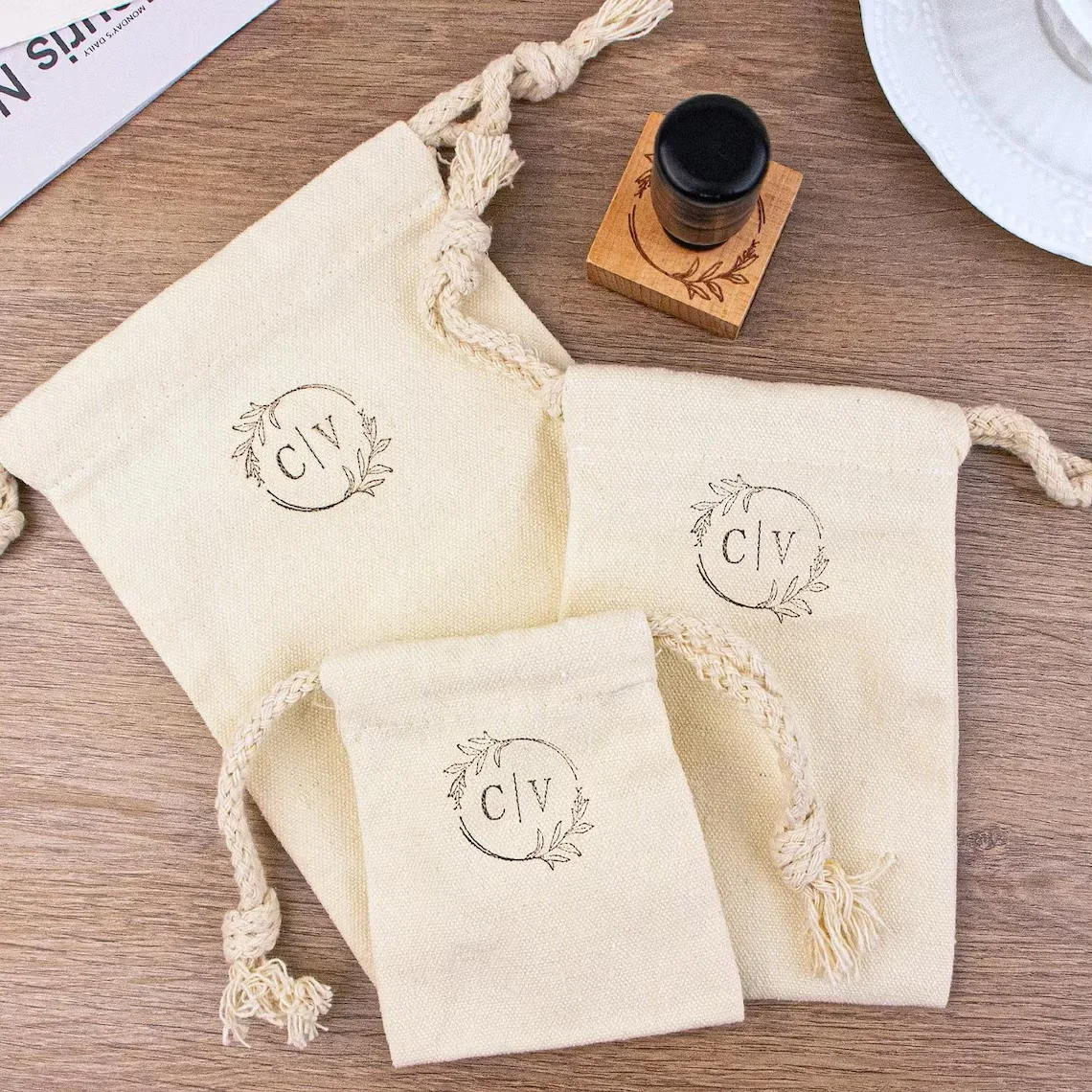 Personalized Wooden Stamp Custom Wedding Seal Stamp Logo Invitation Stationery Business Brand Name Date Sealing Numbering Stamp thumbnail 4