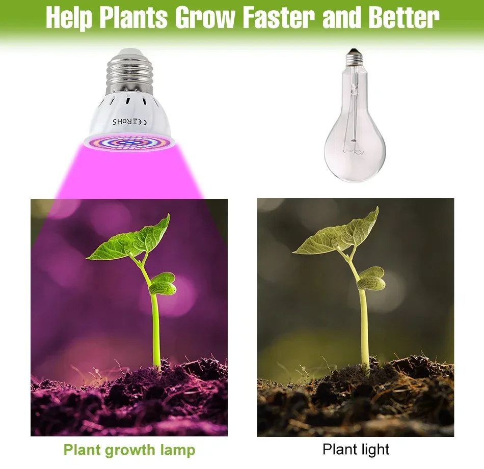 E27 LED Plant Grow Lights GU10 220v Full Spectrum Indoor Hydroponics Flower Seeds Promote Growth Vegetables Cultivation LampE14 thumbnail 3