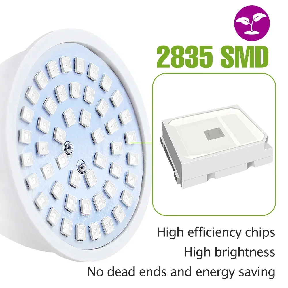 E27 LED Plant Grow Lights GU10 220v Full Spectrum Indoor Hydroponics Flower Seeds Promote Growth Vegetables Cultivation LampE14 thumbnail 2