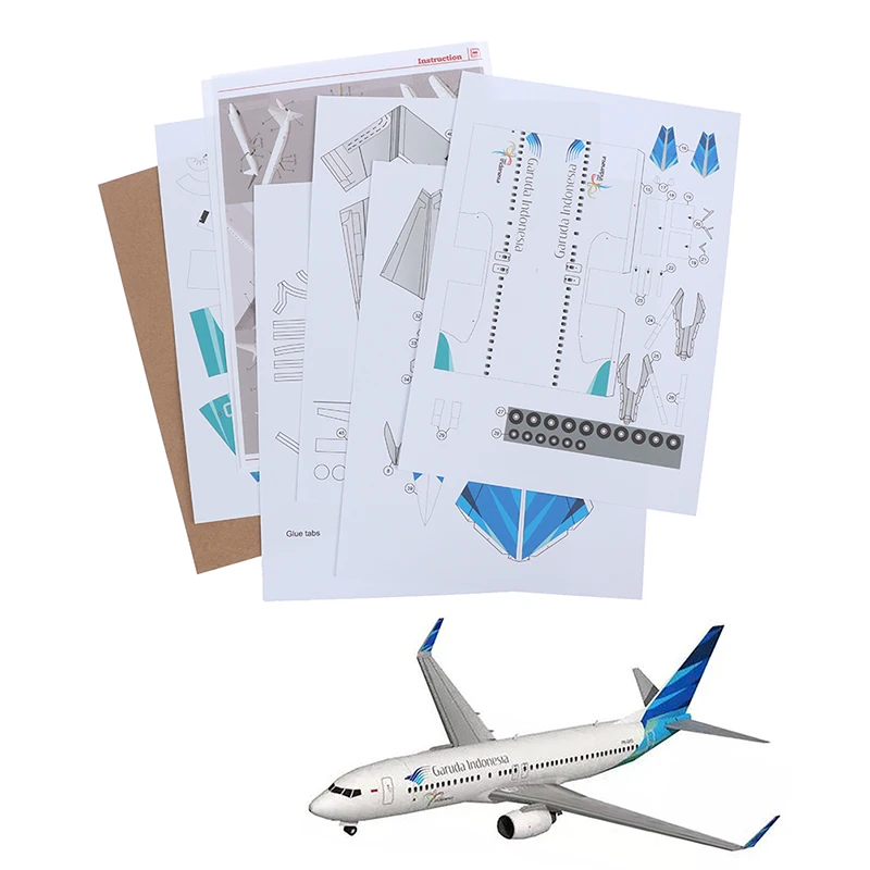 1:100 Boeing 737-800 Aircraft Airlines 3D Paper Model DIY Handmade Toys thumbnail 3