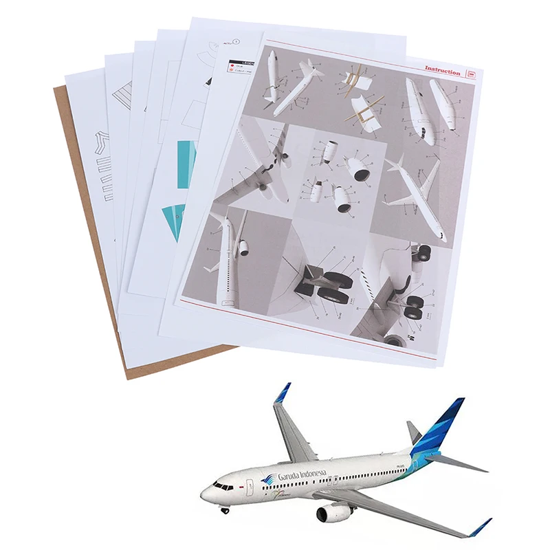 1:100 Boeing 737-800 Aircraft Airlines 3D Paper Model DIY Handmade Toys thumbnail 4